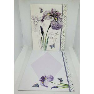 New Beginnings Purple Flowers Purple Butterfly Birthday Greeting Card Special